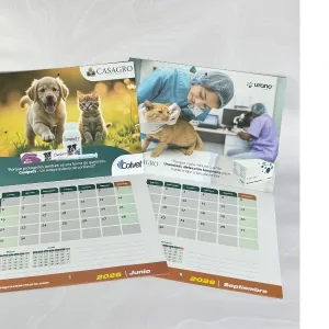 Almanaques con calendario organizador personalizados impresos por Mastprint, ideales para empresas y marcas.